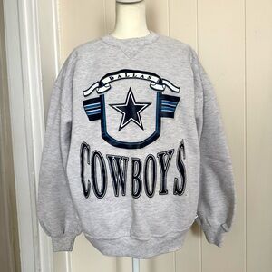 Vintage Russell Athletic Gray Dallas Cowboys Crewneck Sweater | Made in USA XL